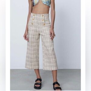 Zara Tweed Cropped  Culottes NWOT